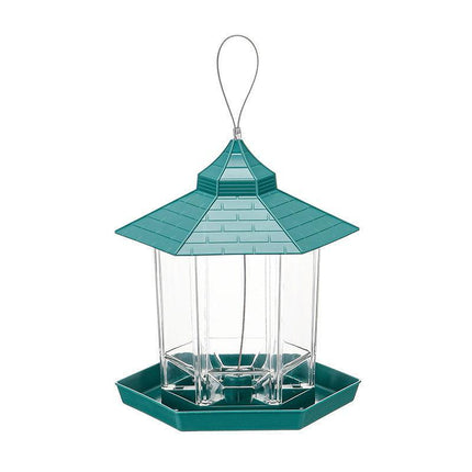Garden Hanging Wild Bird Feeder Birds Gazebo Shape Container Waterproof Outdoor - Aimall