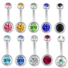 10x Bulk Set 316L Titanium Belly Bar Navel Surgical Steel Button Body Piercing - Aimall