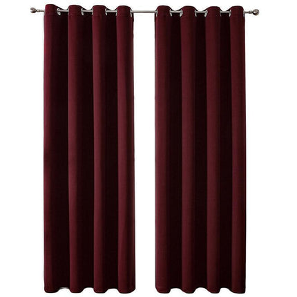 2pcs Semi Blackout Curtain Fabric Solid Colour Home Decor Drapes for Living Room