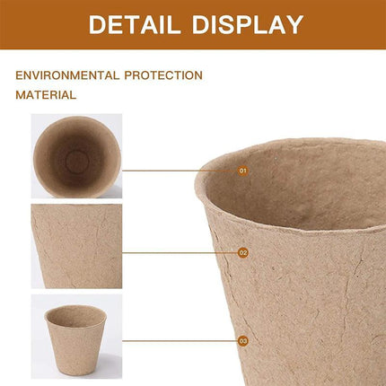 500PCS Nursery Pots Biodegradable Paper Pulp Peat Pots Plant Garden Seed Starter - Aimall