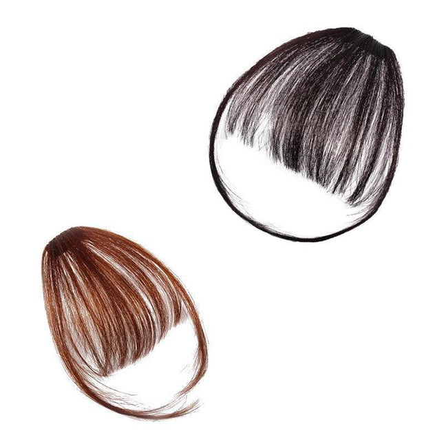 Clip In on Bangs Fringe Fake Hair Extensions Straight Front Neat Hair as Human - Aimall