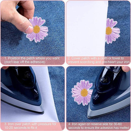 Embroidered Daisy Patches for Clothing Repairing and Crafts - Aimall
