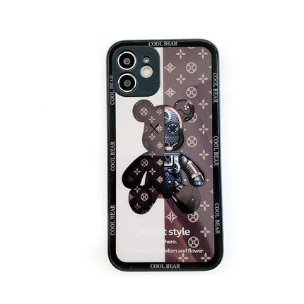 For iPhone 14 Pro Max Cool Bear Shockproof Glass Case Cover Black - Aimall