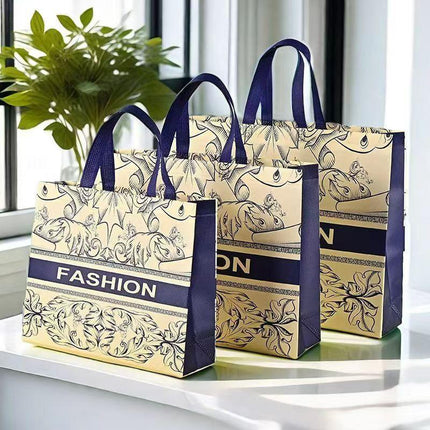 25x Fashion Non Woven Tote Bags Reusable Shopping Bags Clothing Store Retro Style