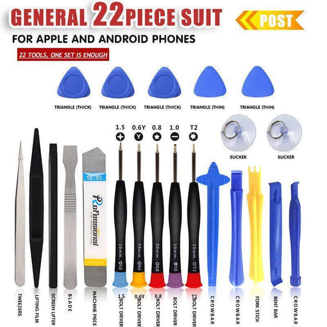 22 in 1 Mobile Phone Repair Tools Kit Set Spudger Pry Opening Tool Screwdriver - Aimall