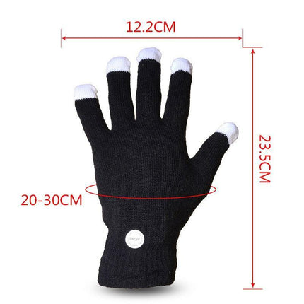 1Pair Rainbow Flow LED Light Black Glove Rave Party Glow Games Night mode Glove - Aimall