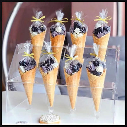 100 Clear Cello Cone Bags Easter Lollies Lolly Favours Candy Treat STOCK - Aimall