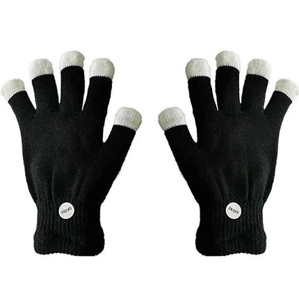 1Pair Rainbow Flow LED Light Black Glove Rave Party Glow Games Night mode Glove - Aimall