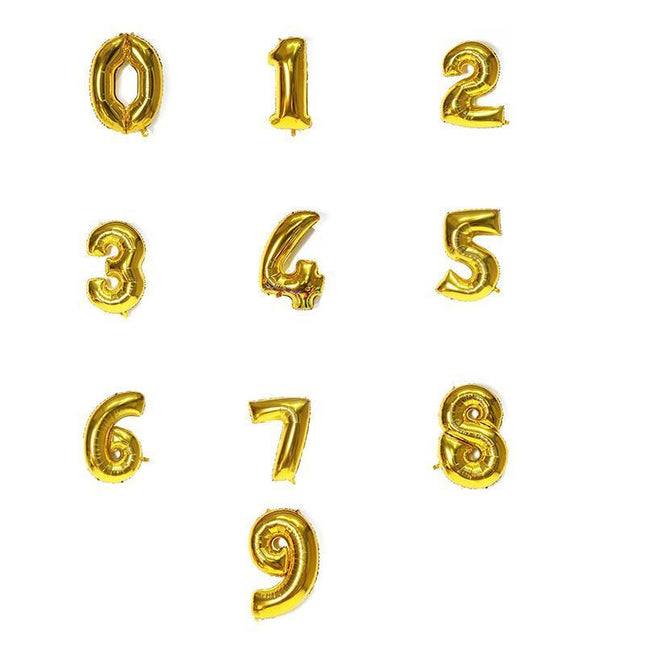 Gold 32" Foil Number Balloon 81cm Rainbow Birthday Party Wedding - Aimall