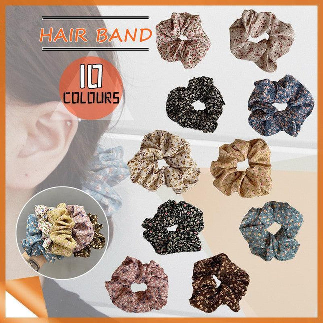 Fresh Hair Accessories Printed Hair Band Hair Rope Hair Ring Elastic Headband - Aimall