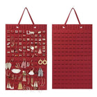 Hanging Jewelry Organizer Closet Necklace Holder Felt Jewelry Roll Jewelry - Aimall