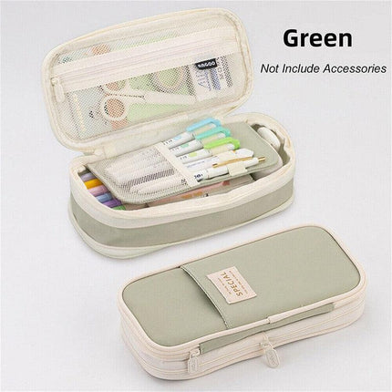 Zipper Pencil Case Pen Bag Organizer School Office Cosmetic Stationery Storage - Aimall