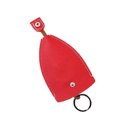 Leather Key Pouch with Pull Strap Case Holder Bag Ring Organizer House Car Keys - Aimall