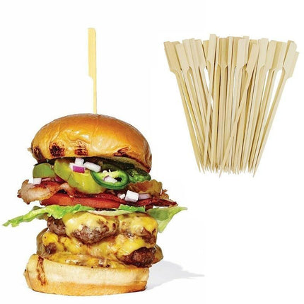 Bamboo Wooden Catering Paddle Skewers Disposable Finger Food Cocktail BBQ - Aimall