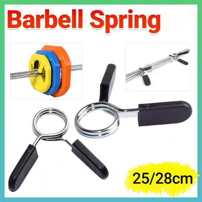 2X Clips Dumbbell Gym Weight Bar Collar Spring Standard Barbell Lock Clamp - Aimall