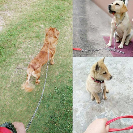 120CM Pet Dog Puppy Metal Chain Lead With Soft Padded Handle Leash Heavy Duty - Aimall