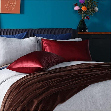 2X Satin Pillow Case Bedroom Pillowcase Cushion Covers Home Decor Luxury Slip - Aimall
