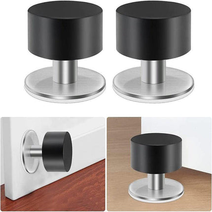 Non Punch Door Stopper Self Adhesive Heavy Duty Stainless Steel Rubber Stopper - Aimall