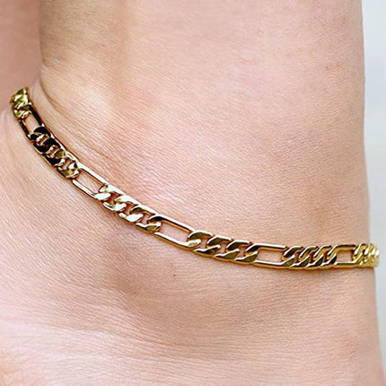 Classic Bohemian 18K Gold Plated Heshe Chain Anklet Foot Jewelry Beach Gift - Aimall