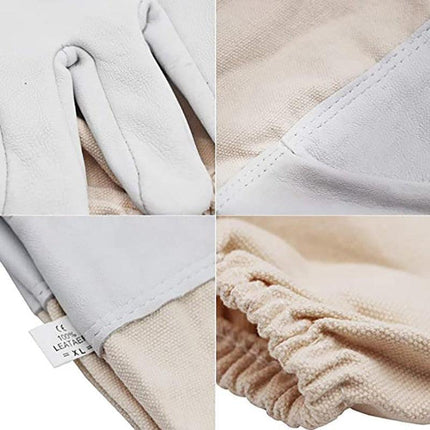 Goatskin Protective Bee Keeping & Vented Long Sleeve Beekeeping Gloves - Aimall