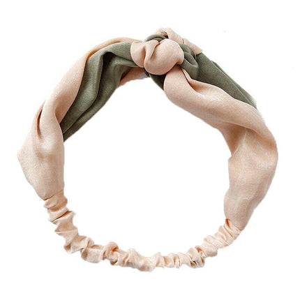 Women Chiffon Floral Print Headband Fashion Bohemian Elastic Cross Hair Bands - Aimall
