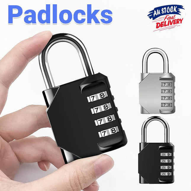 Combination-Lock 4 Digit Outdoor Waterproof Padlock,Gate,Locker,Hasp Number Lock - Aimall