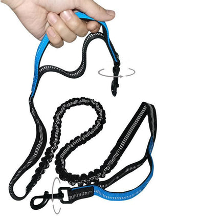 Adjustable Hands Free Dog Leash Lead + Waist Bag Belt Jogging Walking Running - Aimall