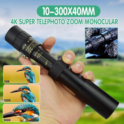4K 10-300X40mm Super Telephoto Zoom Monocular Telescope Without mini Tripod - Aimall