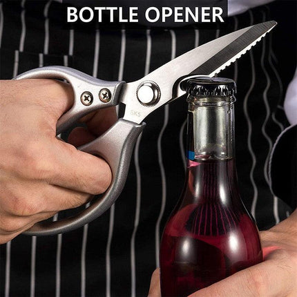 2x Japanese Heavy Duty Stainless Steel Kitchen Scissors Shears Fish Chicken Bone - Aimall
