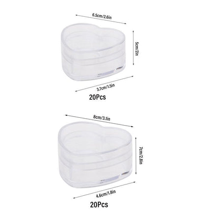 20pcs Heart Shaped Plastic Gift Packaging Boxes for Candy Jewelry and Favors