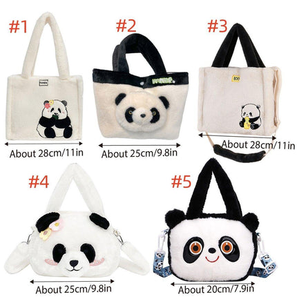 Kids Cartoon Panda Crossbody Bag Plush Ladies Shoulder Bag Cute Panda Design