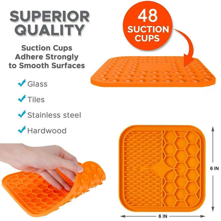 Silicone Pet Feeding Mat Slow Food Pads Dog Licking Pad Dispenser Plate 15*15*1cm - Aimall