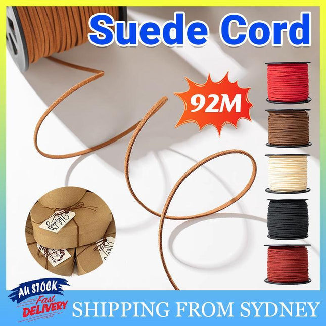 92M Leather Beading String Buckskin Rope Braid Gift Box Decoration Stock - Aimall