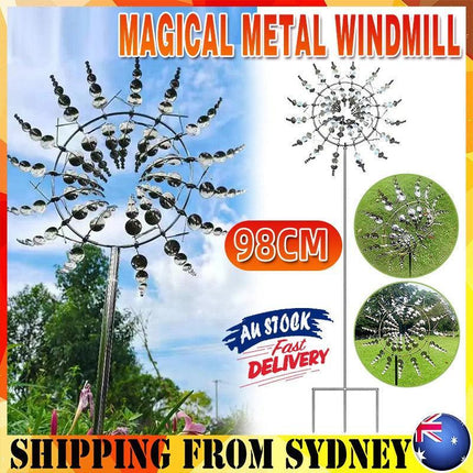 Unique and Magical Metal Windmill Kinetic Metal Wind Spinners Garden Decoration - Aimall