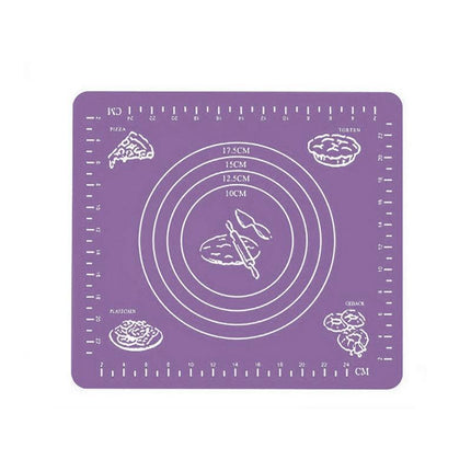 Purple Reusable Non-Stick Silicone Rolling Dough Mat Cake Pastry Baking Fondant Sheet - Aimall