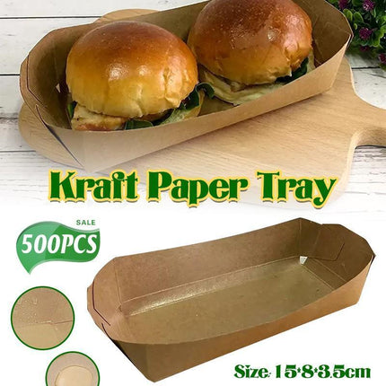 500PCS Boat Serving Baskets Paper Popcorn Trays Cardboard Storage Boxes - Aimall
