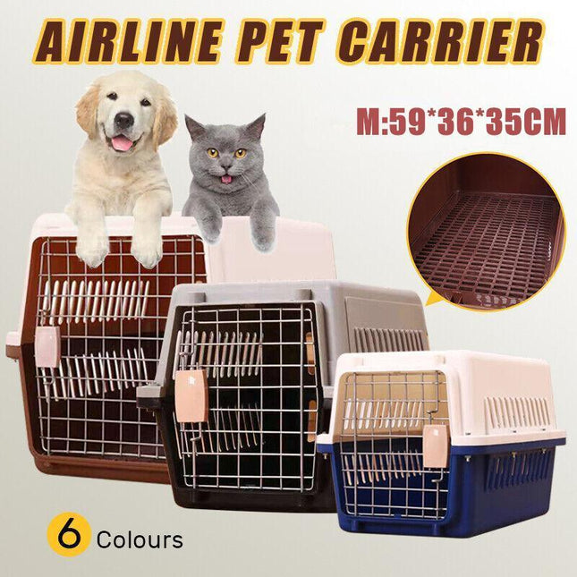 M Size Dog Cat Rabbit Portable Tote Crate Pet Carrier Kennel Travel Airline Carry Bag - Aimall