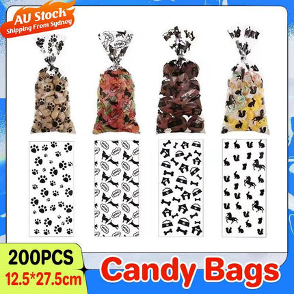 200x Opp Flat Pocket Cellophane Animals Halloween Kids Party Candy Packaging Bag - Aimall