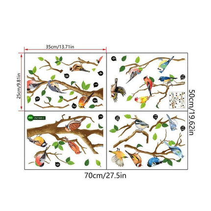 130*65CM Removable Wall Stickers Birds on Tree Branch Wall Decor Decal Home - Aimall