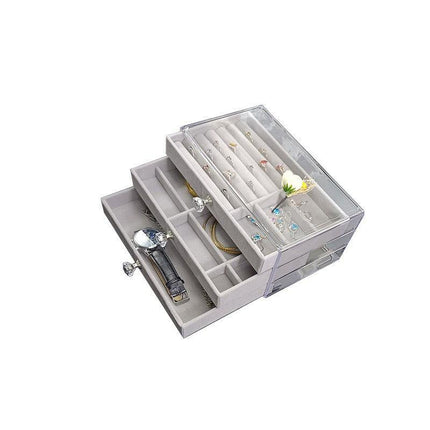 3Tier Acrylic Jewelry Organizer Box Display Drawer Case Earring Necklace Storage - Aimall
