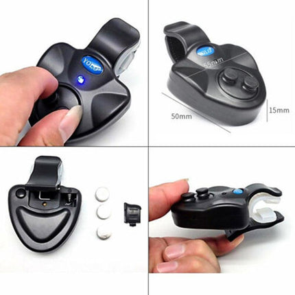 4PCS Electronic Fish Bite Sound Alarm LED Light Alert Bell Clip-On Fishing Rod - Aimall