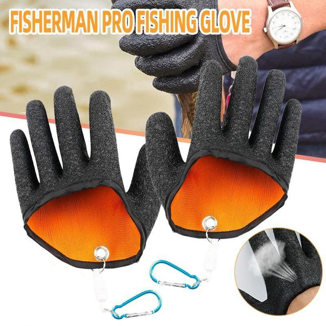 Fisherman Pro Fishing Glove With Magnet Release Catch Anti-slip Cut Resistant - Aimall