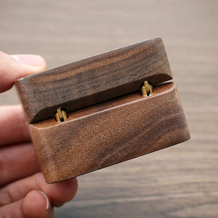Ring Storage Box Wooden Box Jewelry Display Proposal Engagement Wedding Ceremony - Aimall