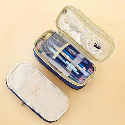 Zipper Pencil Case Pen Bag Organizer School Office Cosmetic Stationery Storage - Aimall