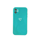 Lake Blue Girly Heart Shockproof Case For iPhone 13 12 11 Pro Max Mini XR 8 7 X XS MAX - Aimall