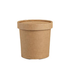 250x Biodegradable Kraft Paper Soup Bucket with Lid Takeaway Tubs Cups - Aimall