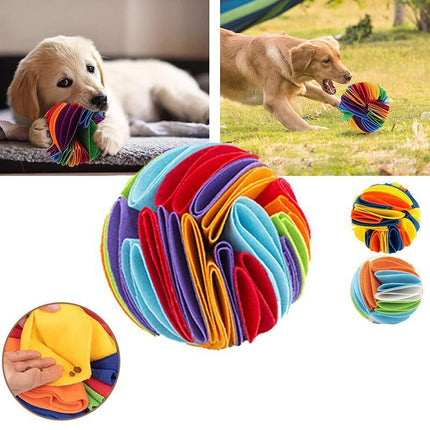 Snuffle ball Dog Puzzle Toys Increase IQ Slow Dispensing Feeder Pet Cat Trainiod S - Aimall