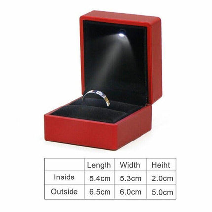 LED Lighted Jewelry Pendant Box Case Jewellery Display Gift Storage - Aimall