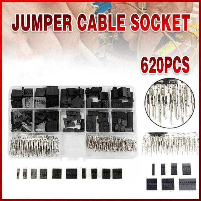 620x Male Jumper Pin Dupont Pin Crimp Wire Housing Kit Header Female Connector - Aimall