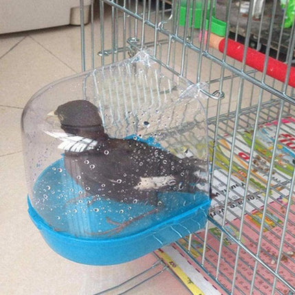 Bird Water Bath Tub For Pet Cage Hanging Bowl Parrot Birdbath Pet Cleaning - Aimall